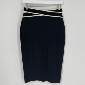 12th Heart Black Midi Skirt, L